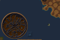 The fortress and mysterious new southern cliff wall as seen on the map file.